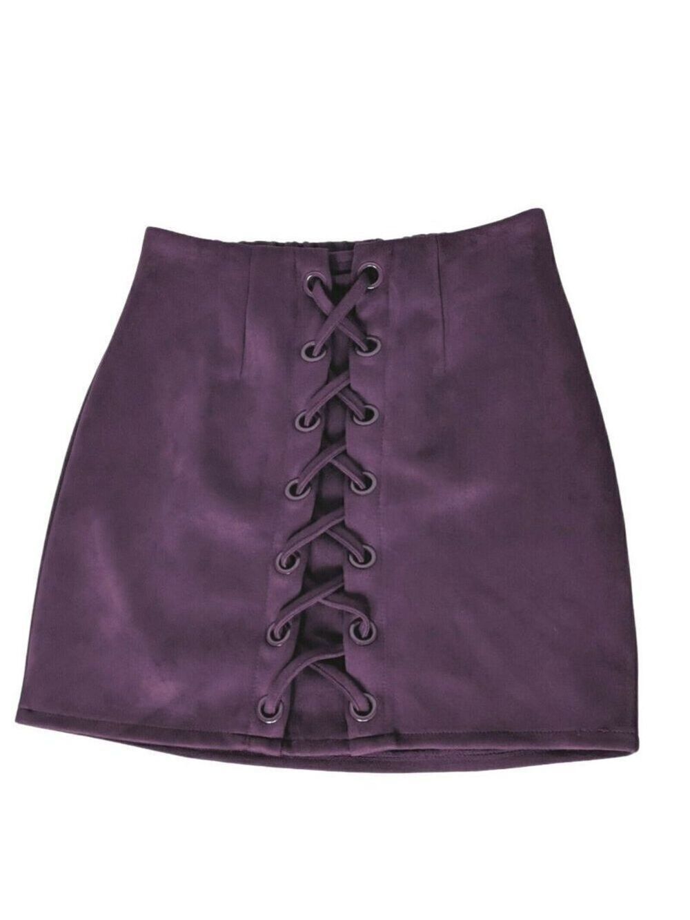 Shinestar Velvet A Line Skirt Purple Small